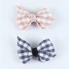Fabric Bow Hair Clips - Set of 2 - Black Pink