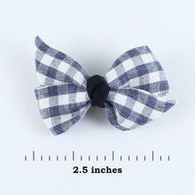 Load image into Gallery viewer, Fabric Bow Hair Clips - Set of 2 - Black Pink
