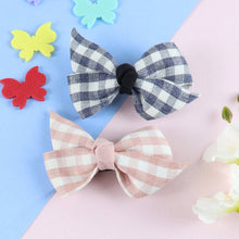 Load image into Gallery viewer, Fabric Bow Hair Clips - Set of 2 - Black Pink
