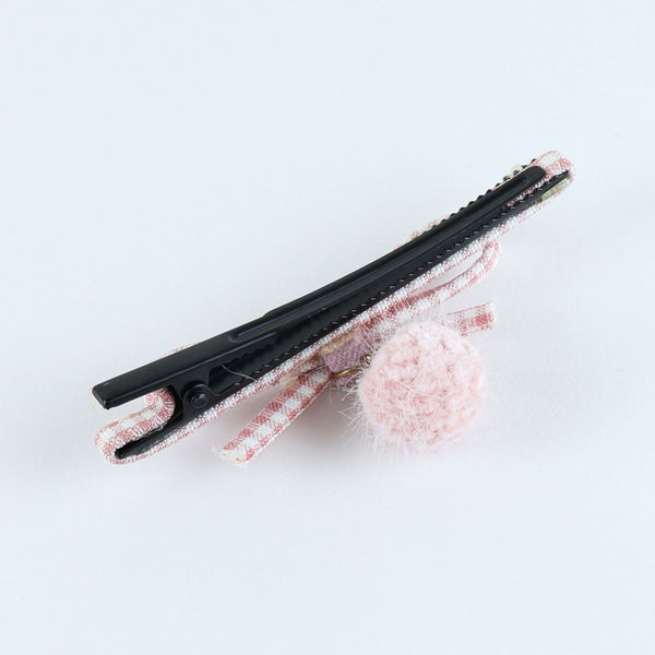 Pom Pom Hair Clips - Set of 2 - Pink