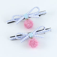 Load image into Gallery viewer, Pom Pom Hair Clips - Set of 2 - Pink
