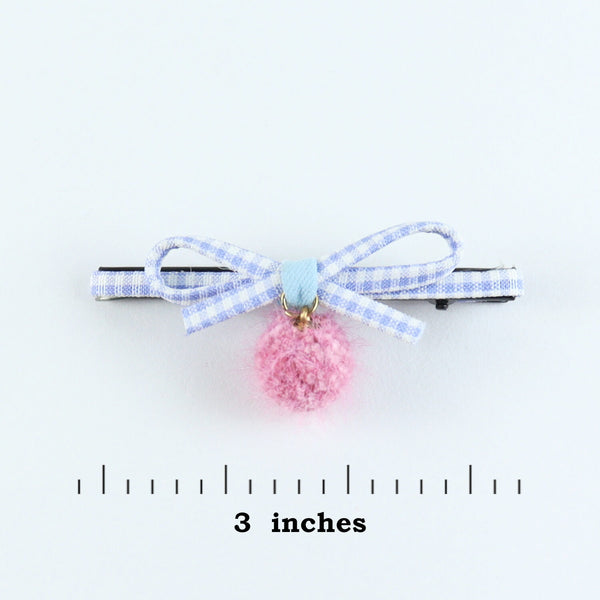 Pom Pom Hair Clips - Set of 2 - Pink