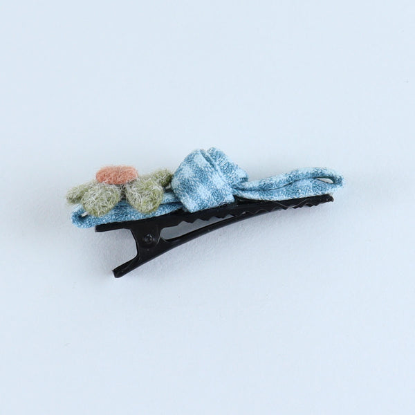 Floral Hair Clips - Set of 4 - Blue
