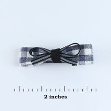 Load image into Gallery viewer, Chequered Fabric Bow Hair Clips - Set of 4 - Black Pink
