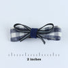 Chequered Fabric Bow Hair Clips - Set of 4 - Blue Pink