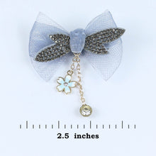 Load image into Gallery viewer, Bow Hair Clip with Hanging Charms - Grey
