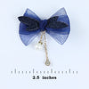 Bow Hair Clip with Hanging Charms - Blue