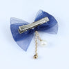 Bow Hair Clip with Hanging Charms - Blue