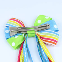 Load image into Gallery viewer, Bow Tassels Hair Clip - Green &amp; Blue
