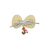 Christmas Charm Fabric Bow Hair Clips - Set of 2 Gold