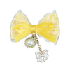 Hanging Charms Bow Hair Clip - Yellow