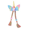 Unicorn Glitter Bow Braided Tassels Hair Clip - Pink & Blue
