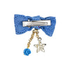 Star & Moon Charms Bow Hair Clips - Set of 2 - Pink Blue