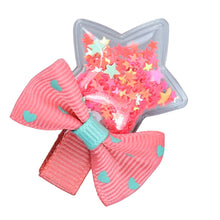 Load image into Gallery viewer, Star Sequin Bow Hair Clips - Set of 4 - Red Blue
