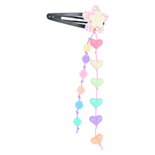 Load image into Gallery viewer, Glitter Star Hearts Beaded Tassels Tic Tac Hair Clips - Set of 2 - Pink Purple Orange
