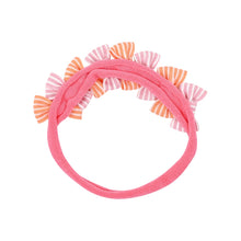 Load image into Gallery viewer, New Born Soft Head Band Multi-Bow - Pink Orange
