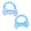 Chequered Bows Hair Ties - Set of 3 - Blue Yellow Orange