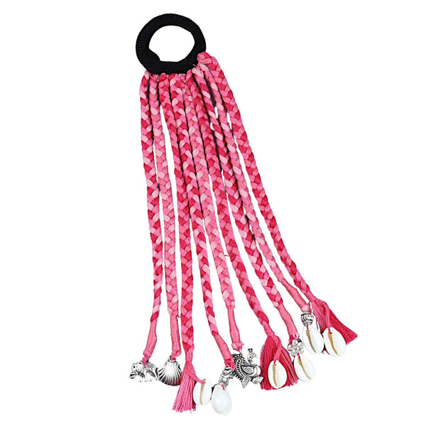 Boho Style Braids Hair Tie - Pink