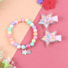Stars Beaded Bracelet & Hair Clip Set
