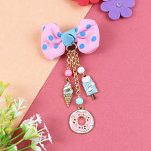 Load image into Gallery viewer, Hanging Charms Polka Dot Bow Hair Clip
