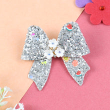 Load image into Gallery viewer, Glitter Floral Charm Hair Clip
