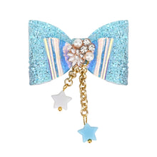 Load image into Gallery viewer, Glitter Bows Floral Charms Hair Clip - Set of 2
