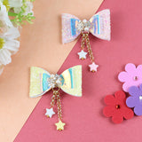 Glitter Bows Floral Charms Hair Clip - Set of 2