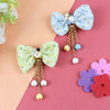 Floral Bows Tassels Hair Clip - Set of 2