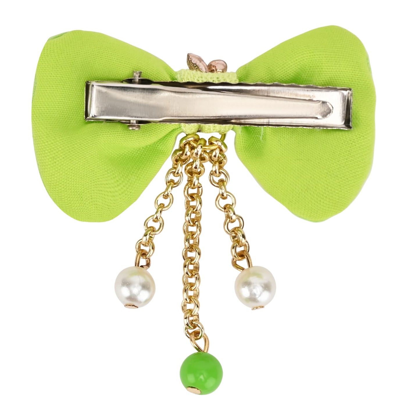 Floral Charm Bow Hair Clips - Set of 2