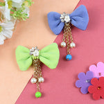 Floral Charm Bow Hair Clips - Set of 2
