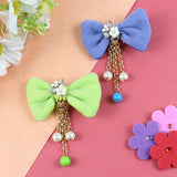 Floral Charm Bow Hair Clips - Set of 2