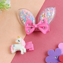 Load image into Gallery viewer, Unicorn Bow Hair Clips - Set of 2
