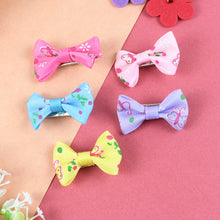 Load image into Gallery viewer, Floral Bow Hair Clips - Set of 5
