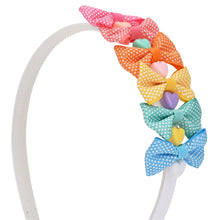 Load image into Gallery viewer, Polka Dot Bows Heart Charm Hair Band
