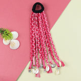 Boho Style Braided Hair Tie Silver Charms