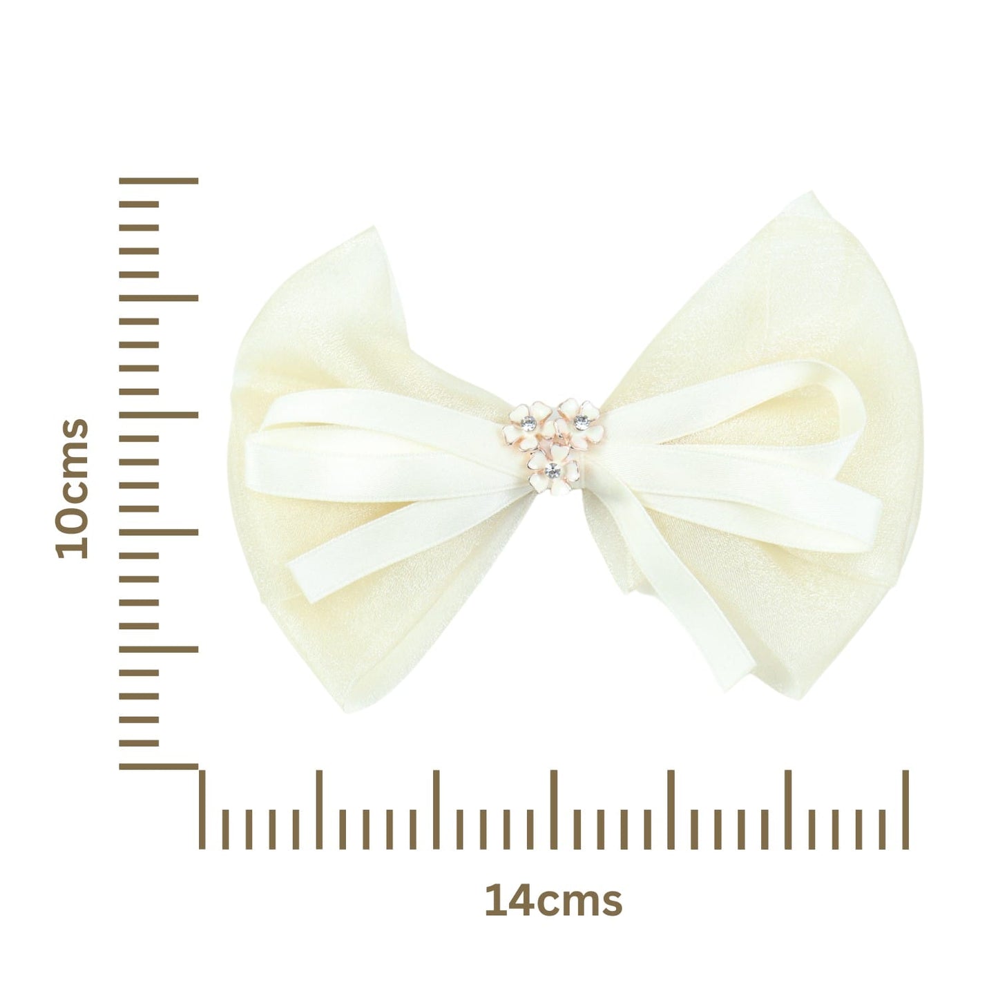 Floral Charm Bow Hair Clip