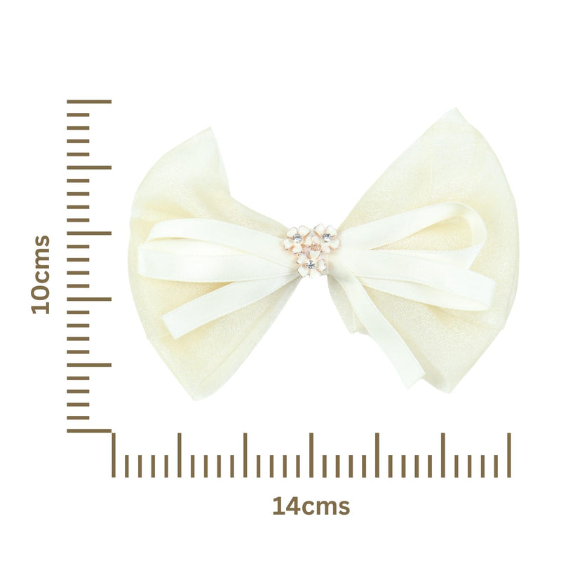 Floral Charm Bow Hair Clip