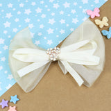 Floral Charm Bow Hair Clip