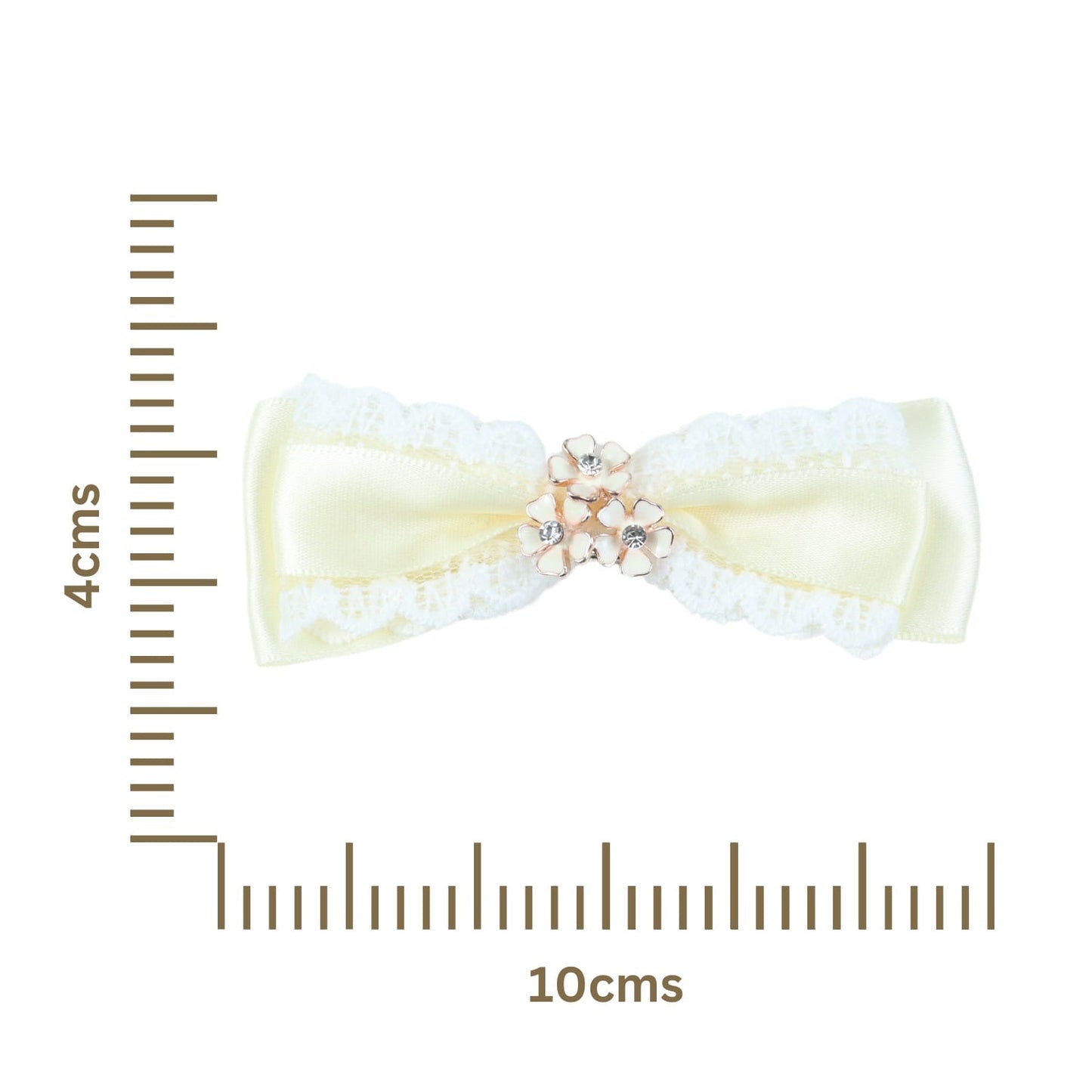 Floral Charm Bow Hair Clip
