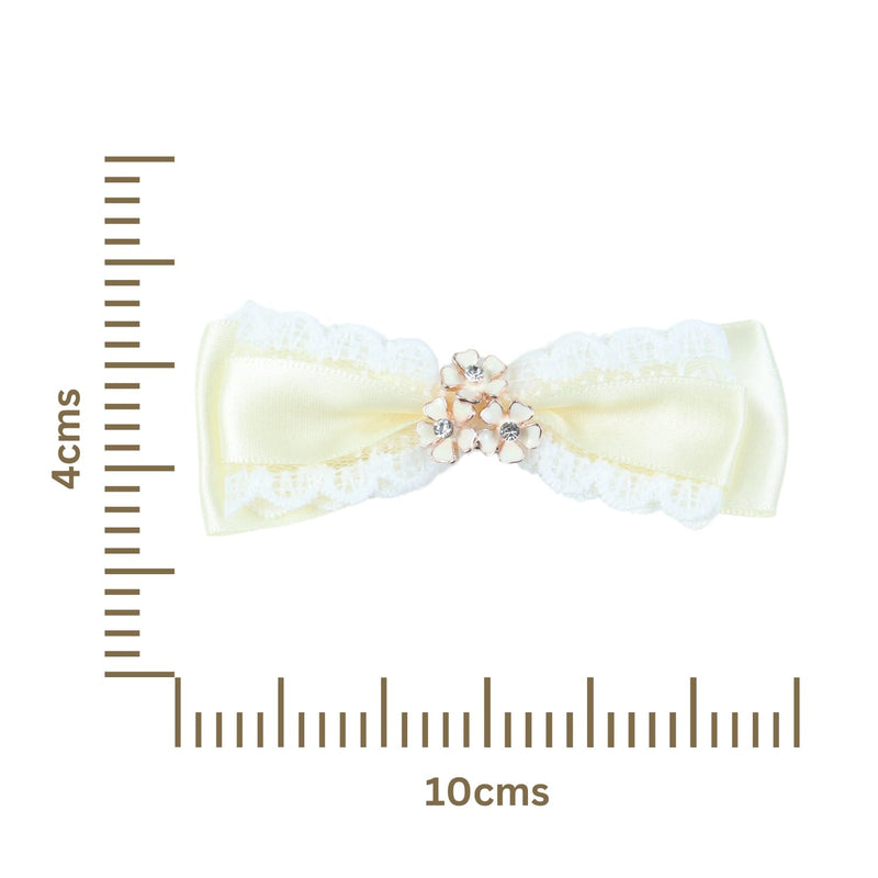 Floral Charm Bow Hair Clip