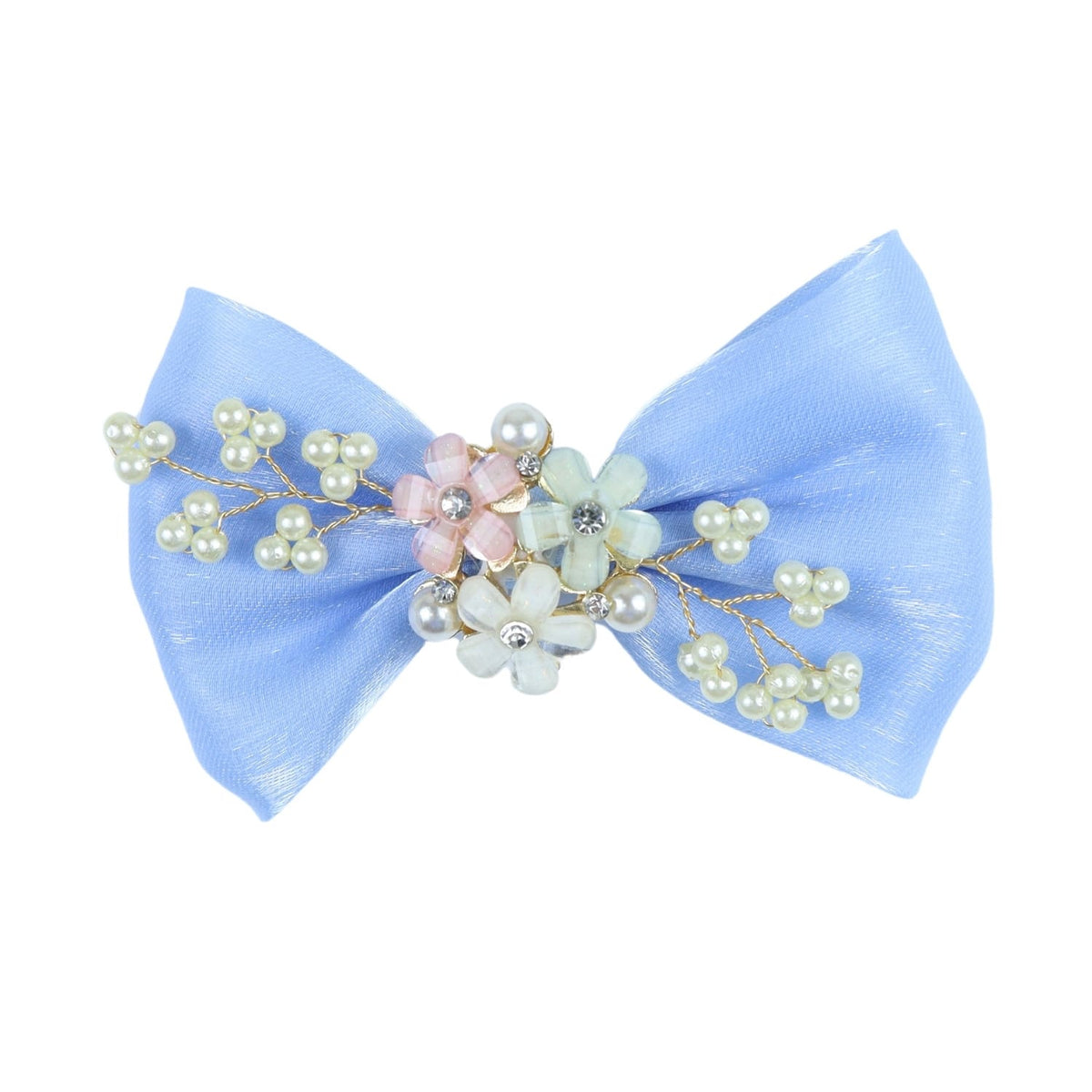 Floral Charms Bow Hair Clip