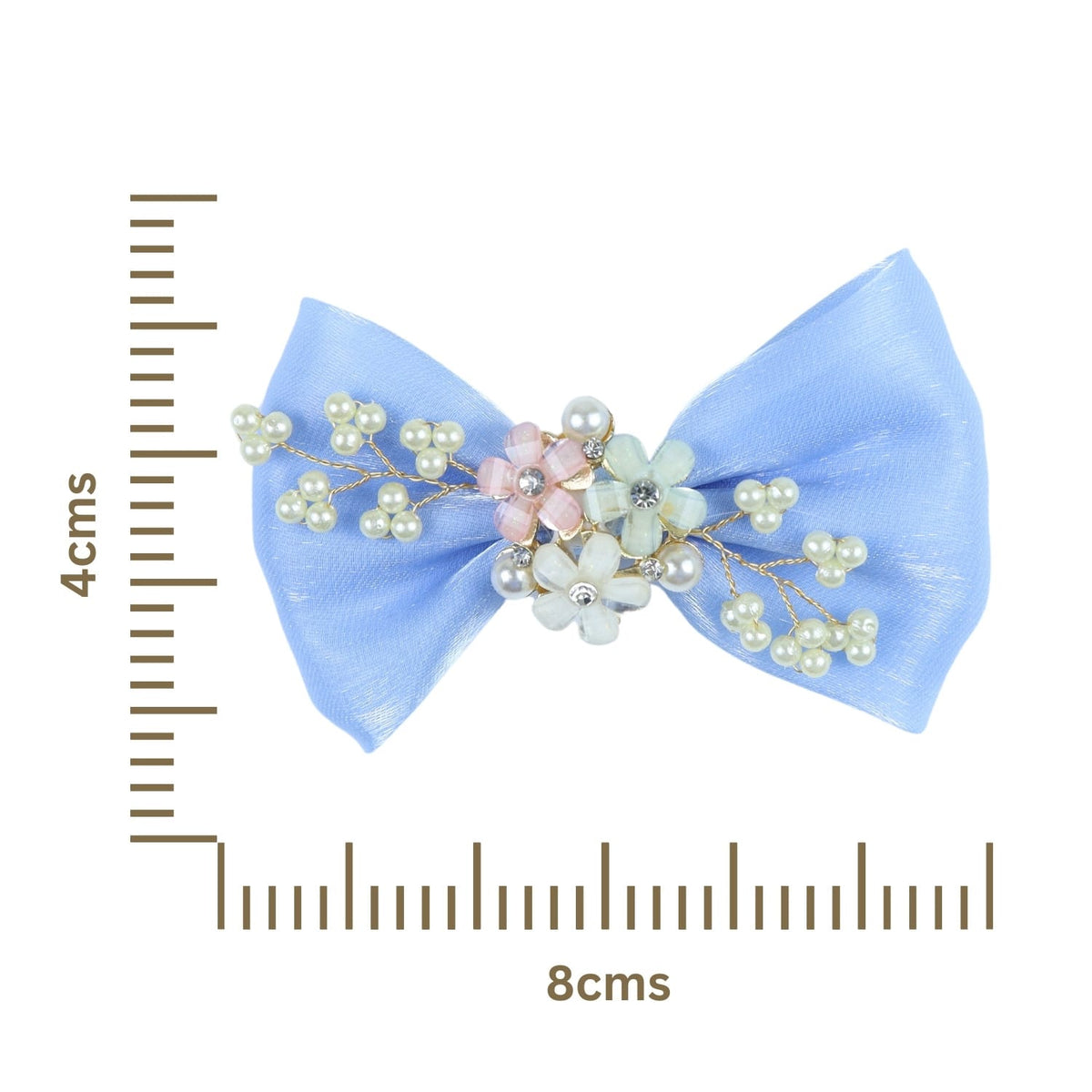 Floral Charms Bow Hair Clip
