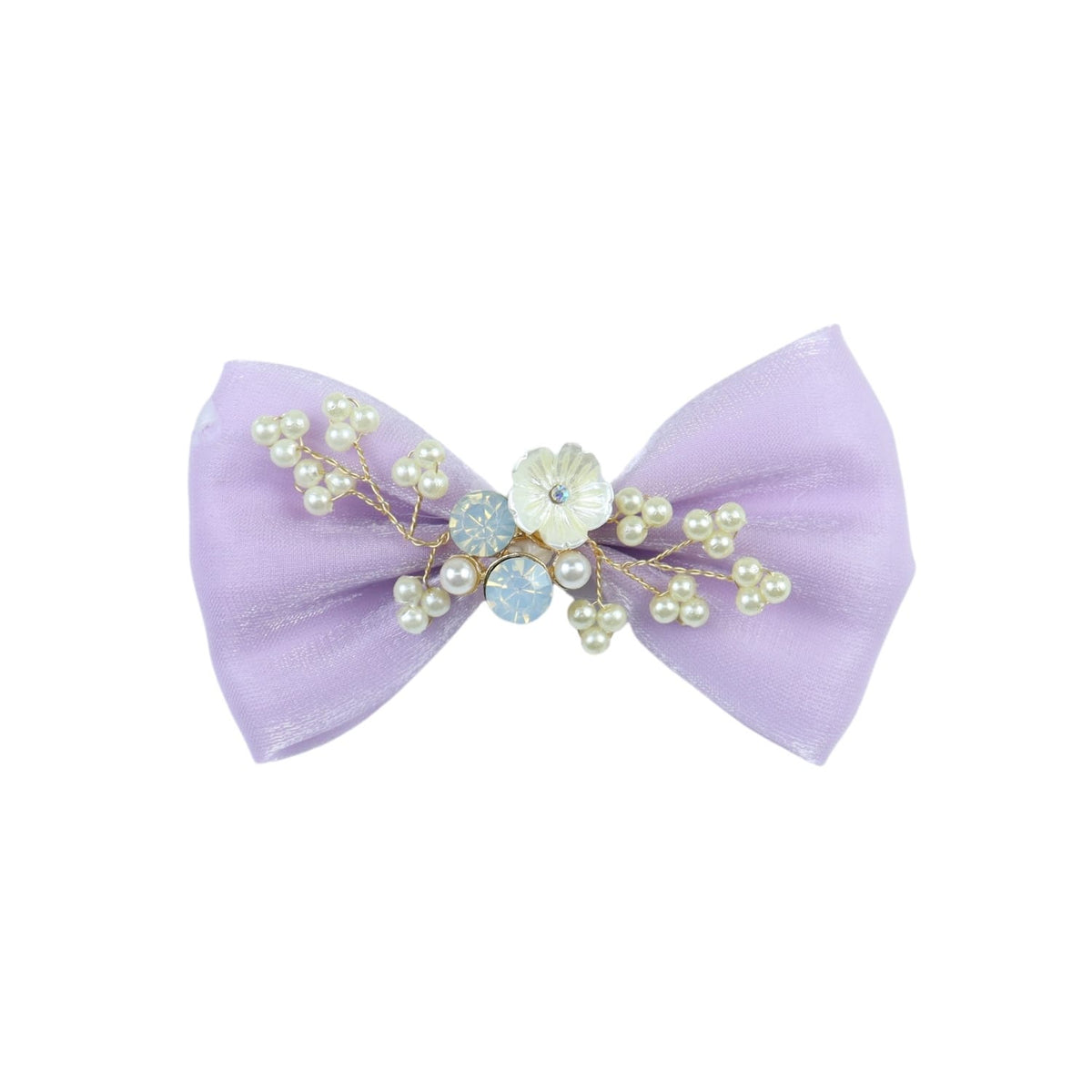 Floral Charms Bow Hair Clip