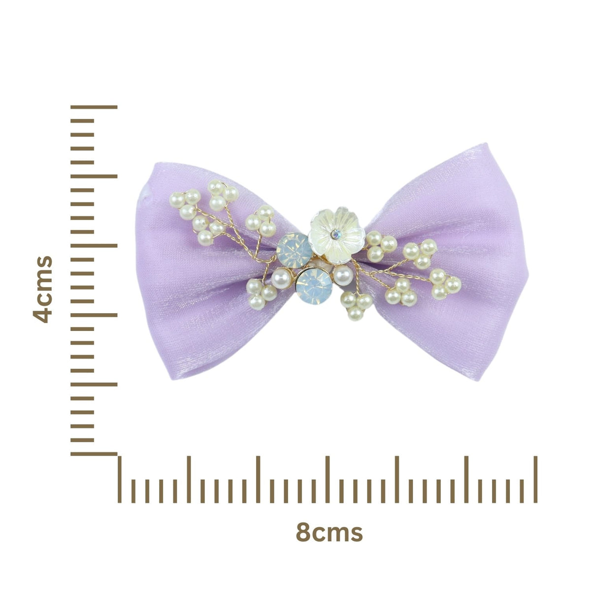 Floral Charms Bow Hair Clip