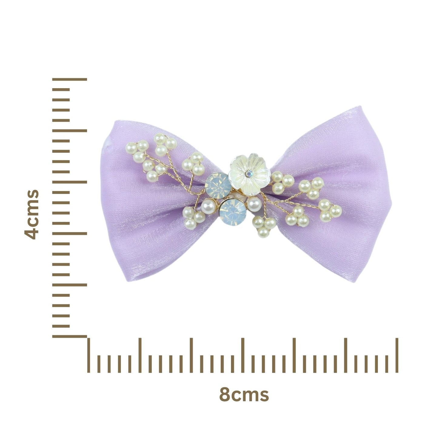 Floral Charms Bow Hair Clip