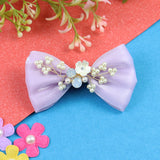 Floral Charms Bow Hair Clip