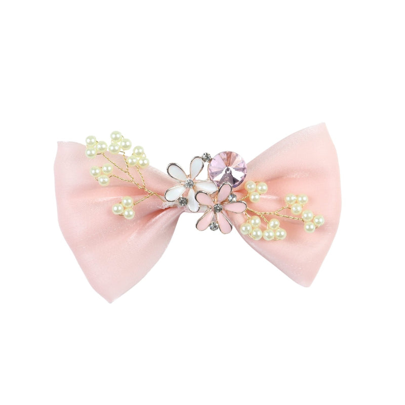 Floral Charms Bow Hair Clip