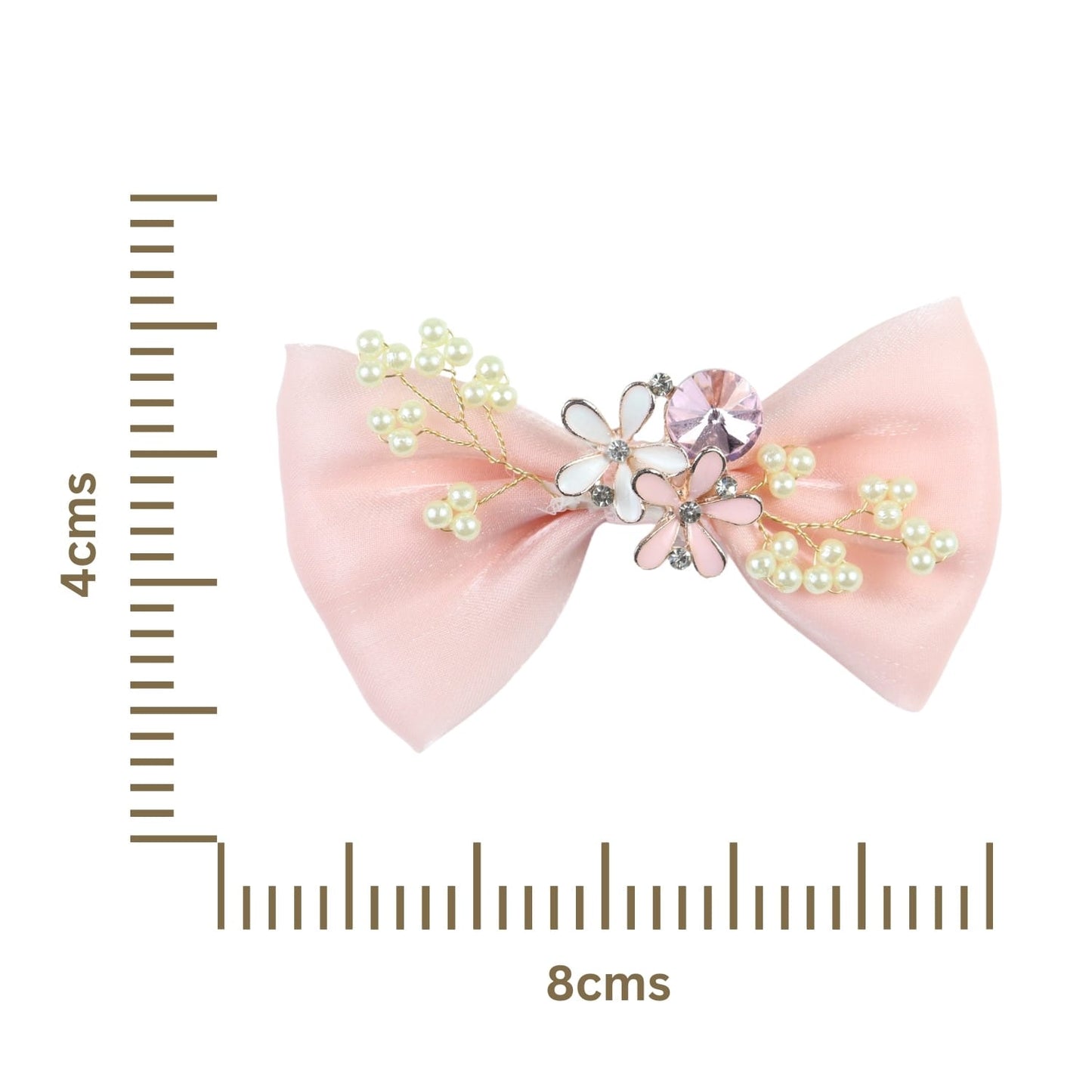 Floral Charms Bow Hair Clip