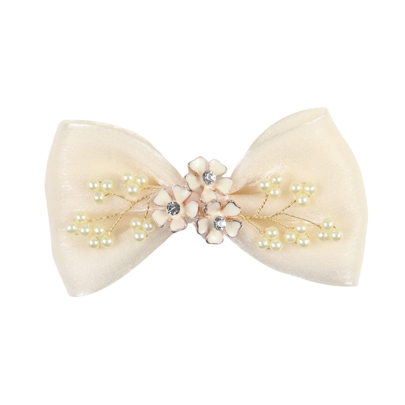 Floral Charms Bow Hair Clip