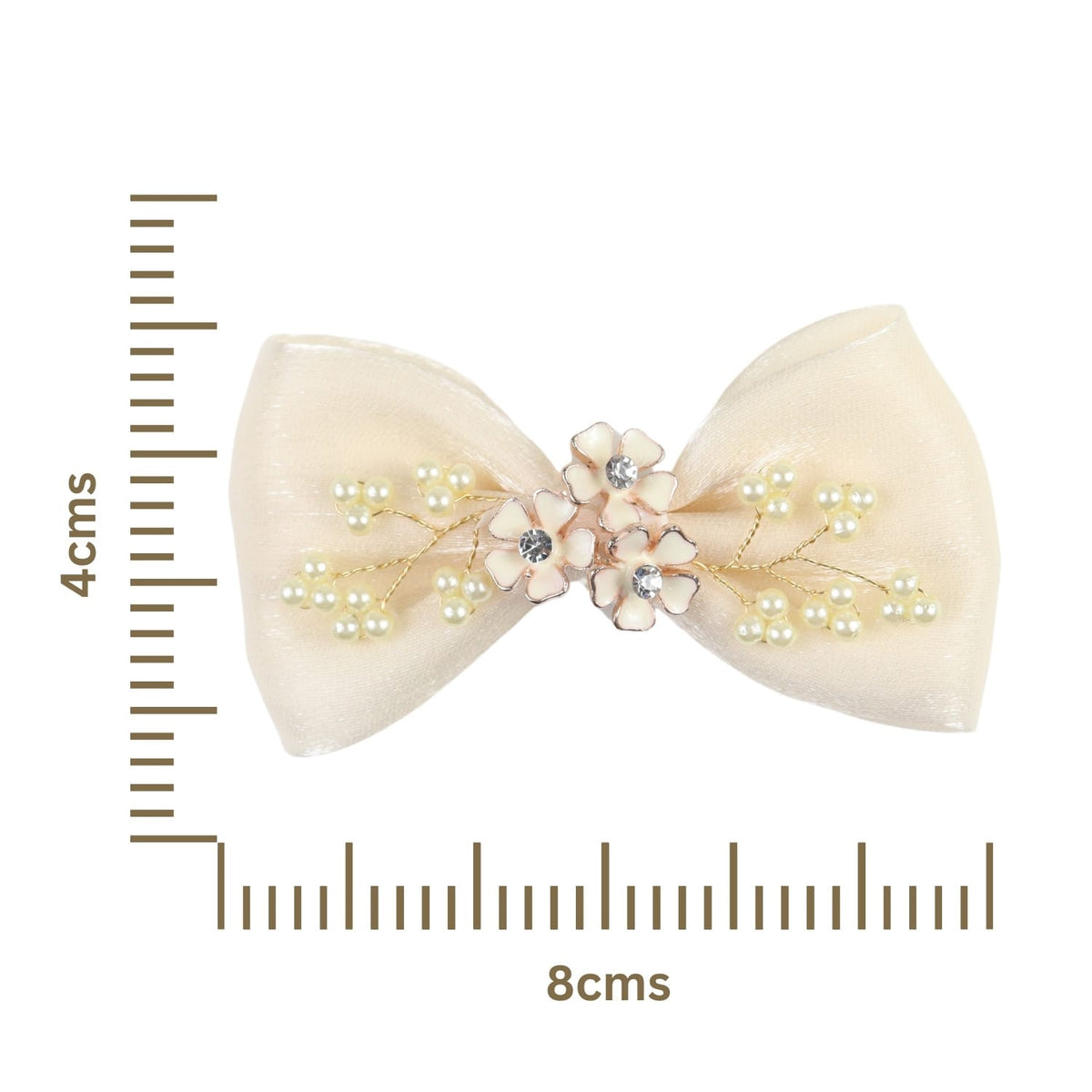 Floral Charms Bow Hair Clip